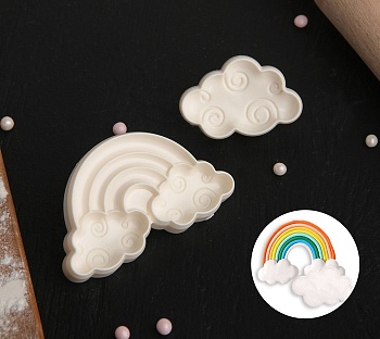 Набор печатей для теста и марципана Доляна «Облака», 2 шт: 7×4/4,5×3 см