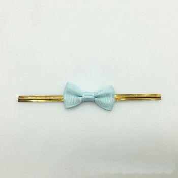 Твист лента с бантиком (голубой в горошек, 8 см) 10 шт