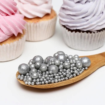 Драже зерновое с глиттером «Блеск» Серебро 25г Урал Шок