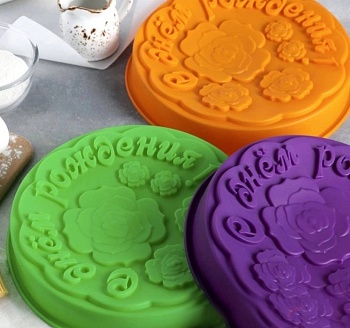 Силиконовая форма "С днем рождения" 28*6 см