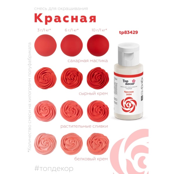 Пищевой краситель гелевый "Красный" 30 грамм