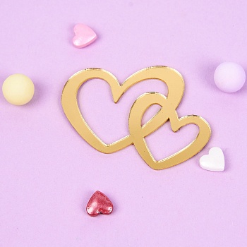 Украшение фигурное «Сердце двойное» (3*5см)