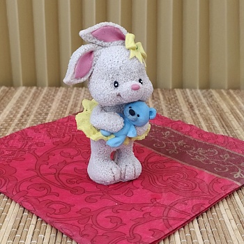 Силиконовая форма Зайка с мишкой