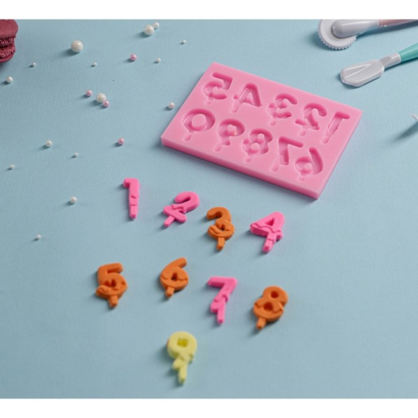 Молд силиконовый «Цифры для торта», 9,5×6,5×0,4 см