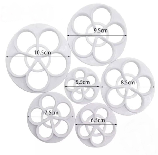Набор выемок кондитерских для марципана и теста «Роза», 6 шт, диаметр 5,5/6,5/7,5/8,5/9,5/10,5 см