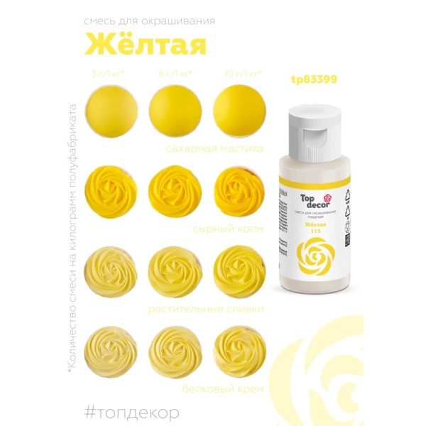 Пищевой краситель гелевый "Желтый" 30 грамм