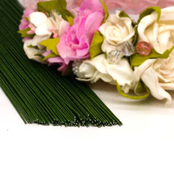 Флористическая проволока зелена №22 (36 см) 1шт