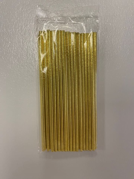 Палочки бумажные для Cake pops 15см (золотые, 10 шт)
