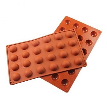 Силиконовая форма Полусфера 2,8 см, 24 ячейки