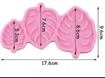 Силиконовая форма Тропические листья 7/6/4 см