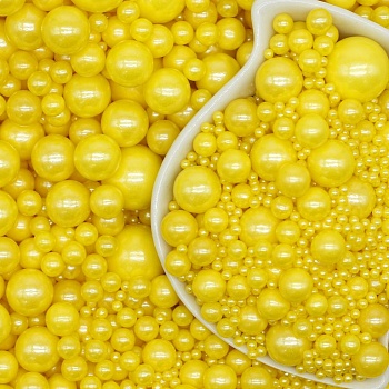 Посыпка  Жемчуг ЖЕЛТЫЙ микс 25г.