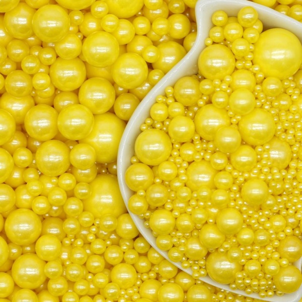 Посыпка  Жемчуг ЖЕЛТЫЙ микс 25г.