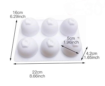 Силиконовая форма Мандарин 6шт