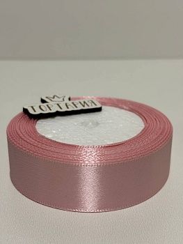 Лента атласная 25 мм (цвет №41 грязно розовый) 22,7 метра
