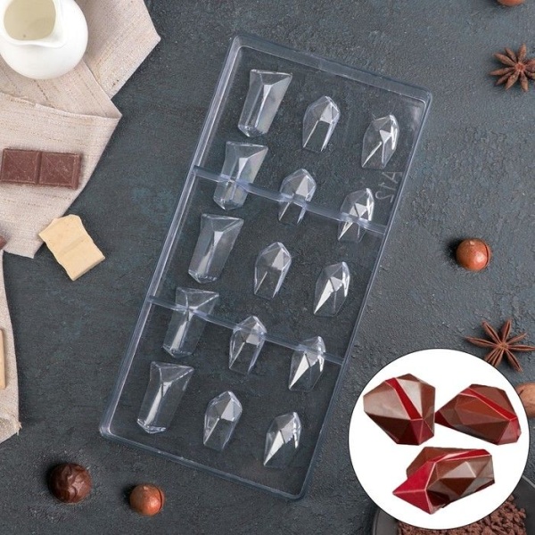 Форма для шоколада «Драгоценные камни», 33×16,2 см, 16 ячеек
