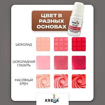 Oil-gel 02 красный, колорант жирораств. для окраш. (80мл) KREDA, компл. пищ. добавка (Безхарактеристики ПЩ)