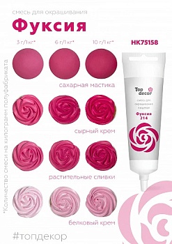 Смесь для окрашивания пищевых продуктов жидкая "Фуксия" 100гр.