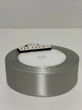 Лента атласная 25 мм (цвет №66 серый жемчуг) 22,7 метра