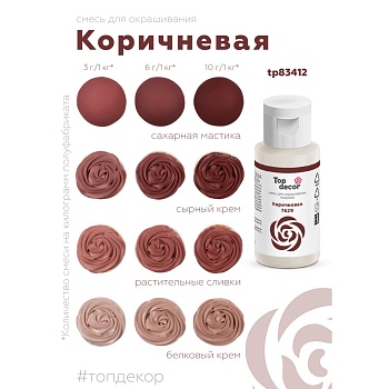 Смесь для окрашиванния пищевых продуктов жидкий "Коричневая" 30г