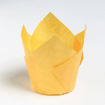 Форма бумажная Тюльпан, Желтый 5х8 см 1шт