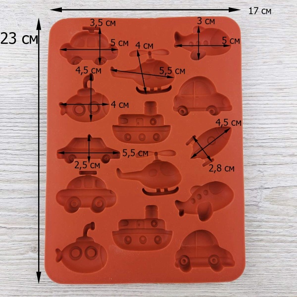 Силиконовая форма для льда и шоколада транспорт