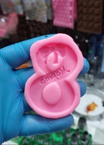 Силиконовый молд "8 марта" (9х6смх1см)