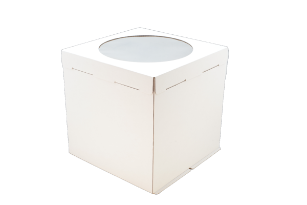 Коробка 240х240х300 мм для торта с окошком (гофрокартон)