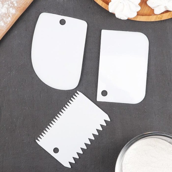 Кондитерский шпатель пластиковый набор 3в1