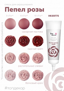 Смесь для окрашивания пищевых продуктов жидкая "Пепел розы" 100 гр.