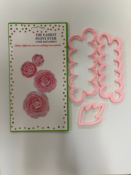 Набор пластиковых вырубок Пион и лист, 3 шт