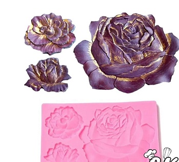 Молд силиконовый роза толщ. 1см.