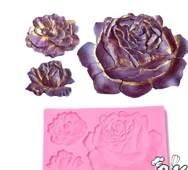 Молд силиконовый роза толщ. 1см.