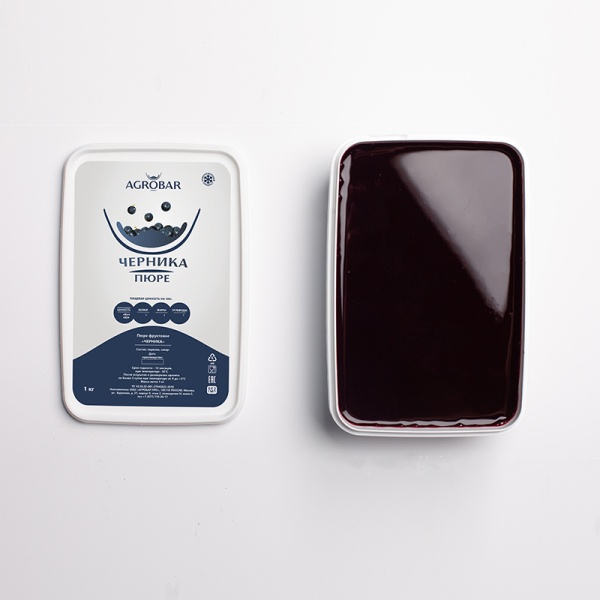 Пюре Черника Agrobar (Агробар) замороженное, 250 гр