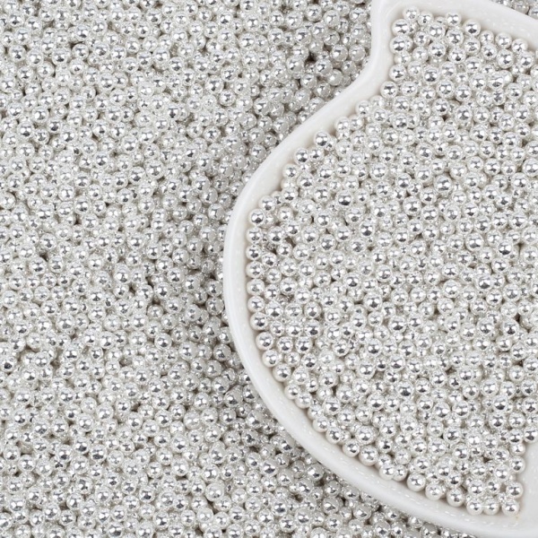 Посыпка кондитерская «Жемчуг Металлик 2мм» (серебро), 25 гр.