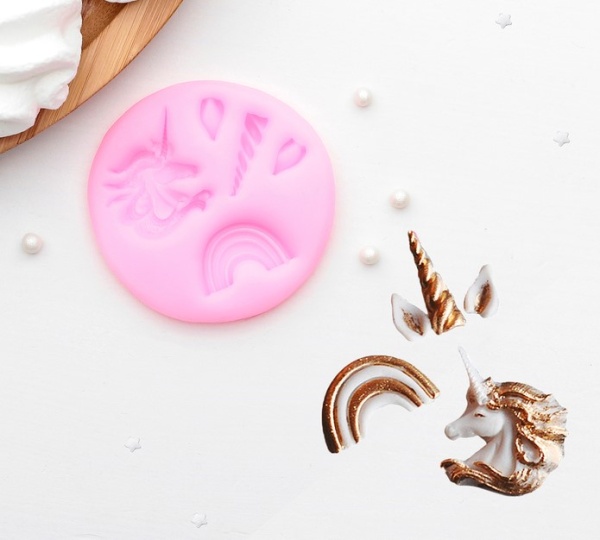 Молд «Радужный единорог», 6,3×0,5 см, цвет МИКС