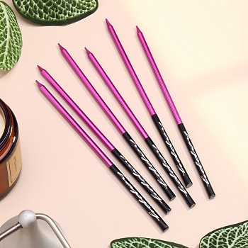 Свечи в торт "Праздник", 6 шт, 14,5 см, фиолетовый с чёрным