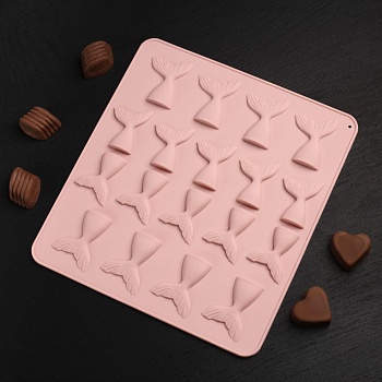 Форма для льда и кондитерских украшений Доляна «Хвост», 25х22,5х0,4 см, 18 ячеек