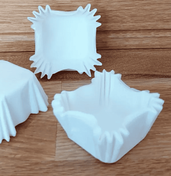 Капсулы бумажные квадратная БЕЛЫЕ 35х35мм H22,5мм (~22 -25шт)