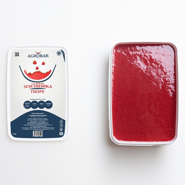 Пюре Земляника садовая Agrobar (Агробар) замороженное без косточек, 250 гр