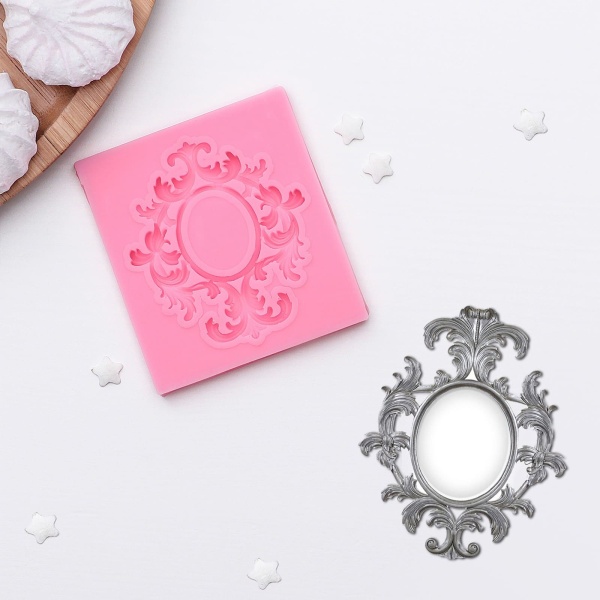 Силиконовый молд Вензели Рамка, 6,7×7,5 см