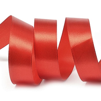 Лента атласная 25 мм (23 метра, цвет №26 красная)