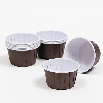 Формы бумажные "Маффин", 50х40 мм, 1 шт, с ламинацией (коричневые)