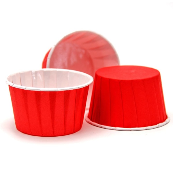 Формы бумажные "Маффин", 50х40 мм, 1 шт, с ламинацией (Красные)