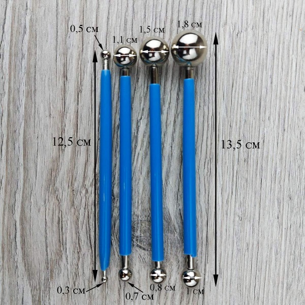 Набор для моделирования кондитерских украшений , 4 шт