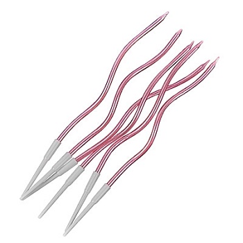 Набор свечей для торта «Волна» (красный металлик, 15 см) 6 шт