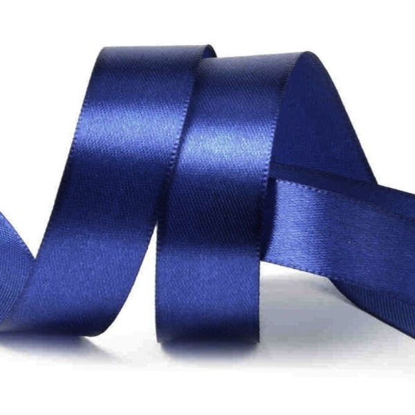 Лента атласная 25 мм (цвет №38 темно синий) 22,7 метра