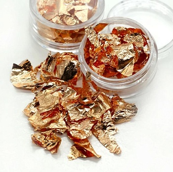 Пищевое розовое-золото, баночка хлопья (Е175)