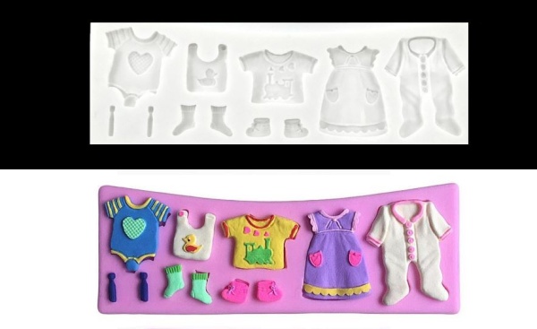 Молд силиконовый детские вещи размер молда 17.5 х 6.4 см