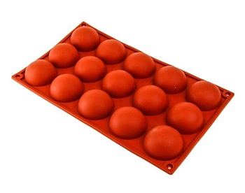 Силиконовая форма Полусфера 5см 15 ячеек, (для моти идеальная)