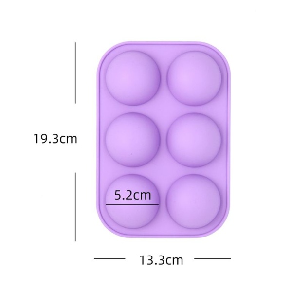 Силиконовая форма "Полусфера" 5 см, 6 ячеек